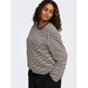 ONLY CARMAKOMA Freja brede langærmet T-shirt - Coffee Bean/Cloud Dancer