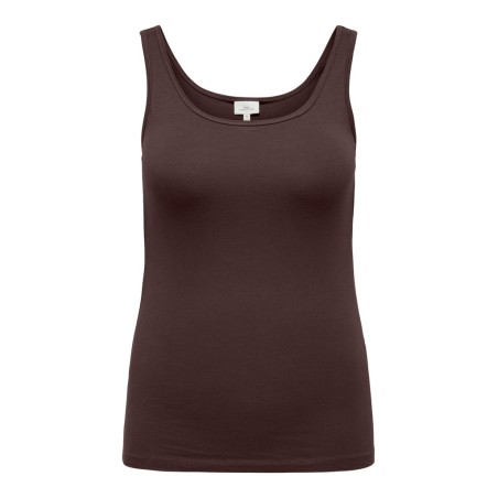 ONLY CARMAKOMA Time tank top - Coffee Bean