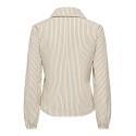 JDY Rika langærmet binde knude skjorte - Eggnog/Brown/Black
