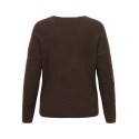 ONLY CARMAKOMA Camilla V-hals strik pullover - Coffee Bean