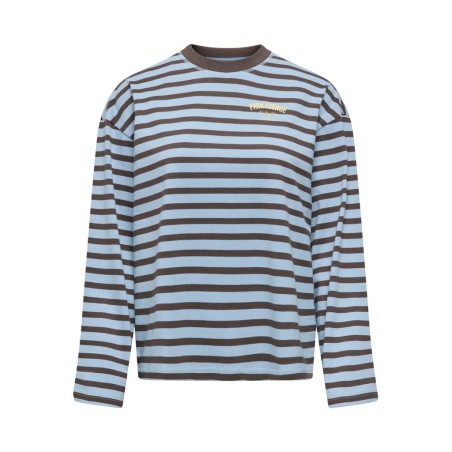 ONLY Freja langærmet Top med striber - Cashmere Blue/ Braken
