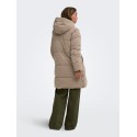 JDY Blair lang puffer jakke - Walnut CONTRAST BLACK