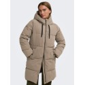 JDY Blair lang puffer jakke - Walnut CONTRAST BLACK
