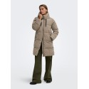 JDY Blair lang puffer jakke - Walnut CONTRAST BLACK