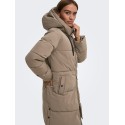 JDY Blair lang puffer jakke - Walnut CONTRAST BLACK