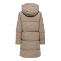 JDY Blair lang puffer jakke - Walnut CONTRAST BLACK