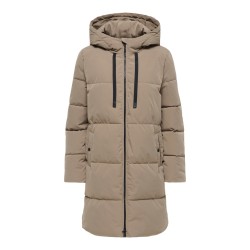 JDY Blair lang puffer jakke - Walnut CONTRAST BLACK