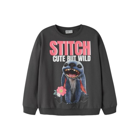 NAME IT Kids Jyni STITCH sweatshirt - Black Oyster