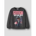 NAME IT Kids Jyni STITCH sweatshirt - Black Oyster