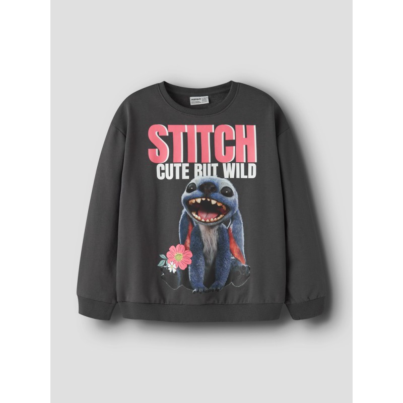 NAME IT Kids Jyni STITCH sweatshirt - Black Oyster