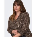 ONLY CARMAKOMA Raya 3/4 skjorte - Silver Mink / Animal