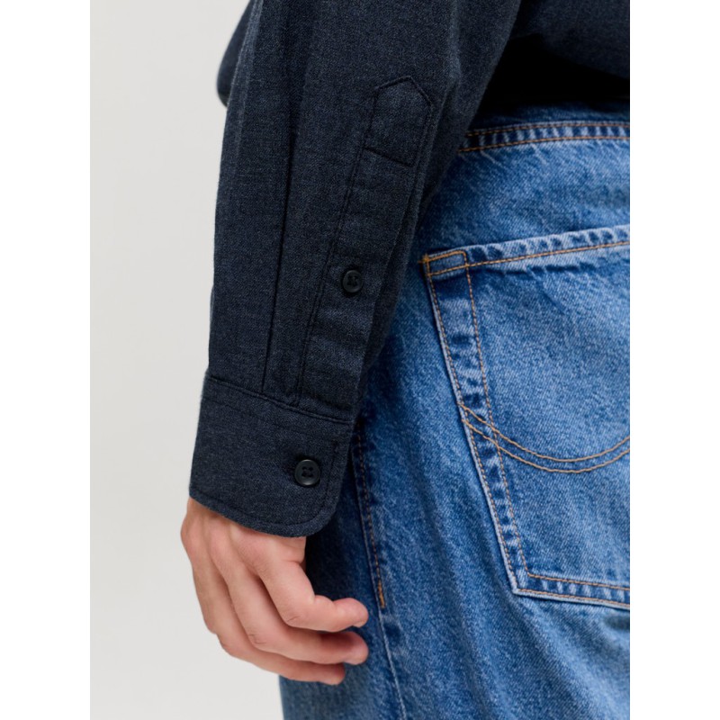 JACK & JONES PLUS meleret skjorte - Navy Blazer