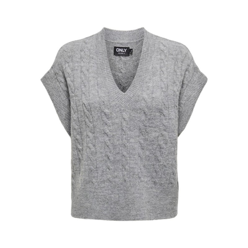 ONLY Melody strikvest - Medium Grey Melange