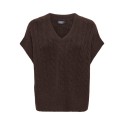 ONLY Melody strikvest - Coffee Bean Melange