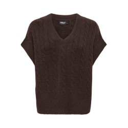 ONLY Melody strik vest - Coffee Bean Melange