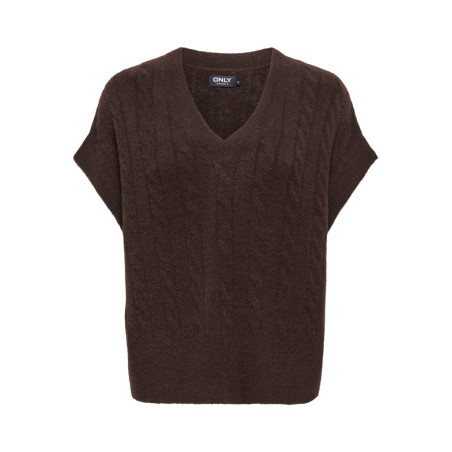ONLY Melody strikvest - Coffee Bean Melange