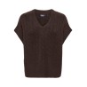 ONLY Melody strikvest - Coffee Bean Melange