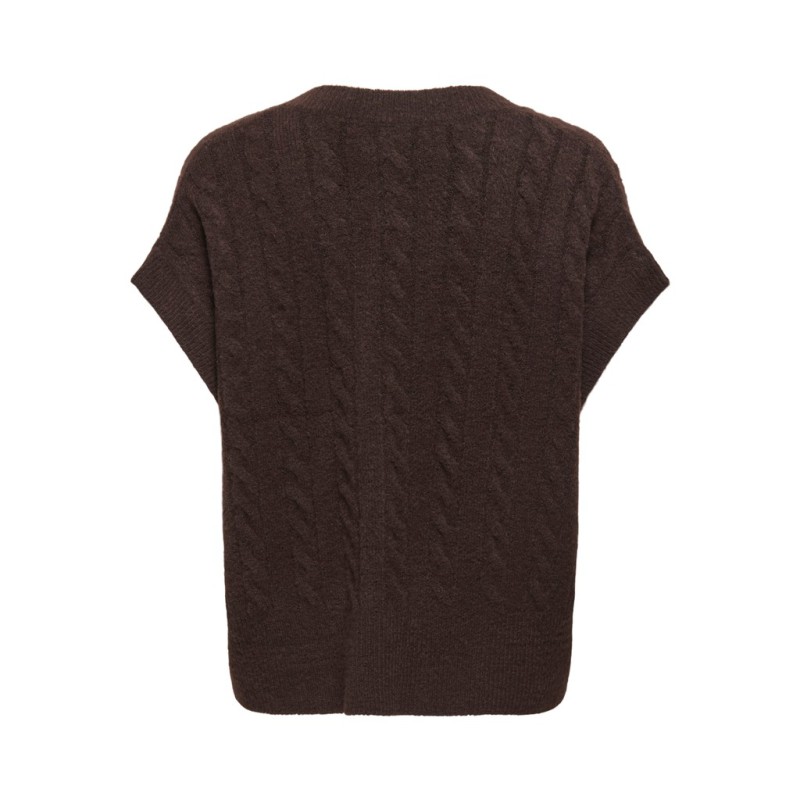 ONLY Melody strikvest - Coffee Bean Melange