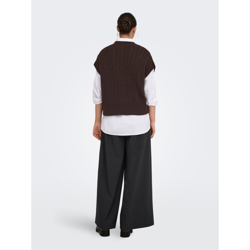 ONLY Melody strikvest - Coffee Bean Melange