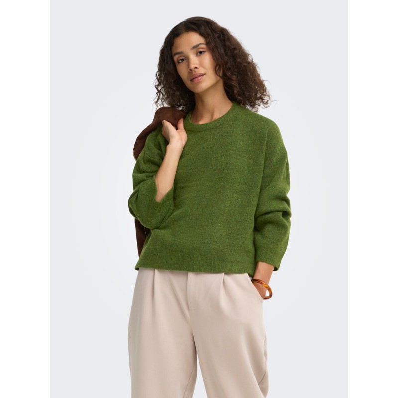 ONLY Simoni langærmet pullover - Forest Night Melange
