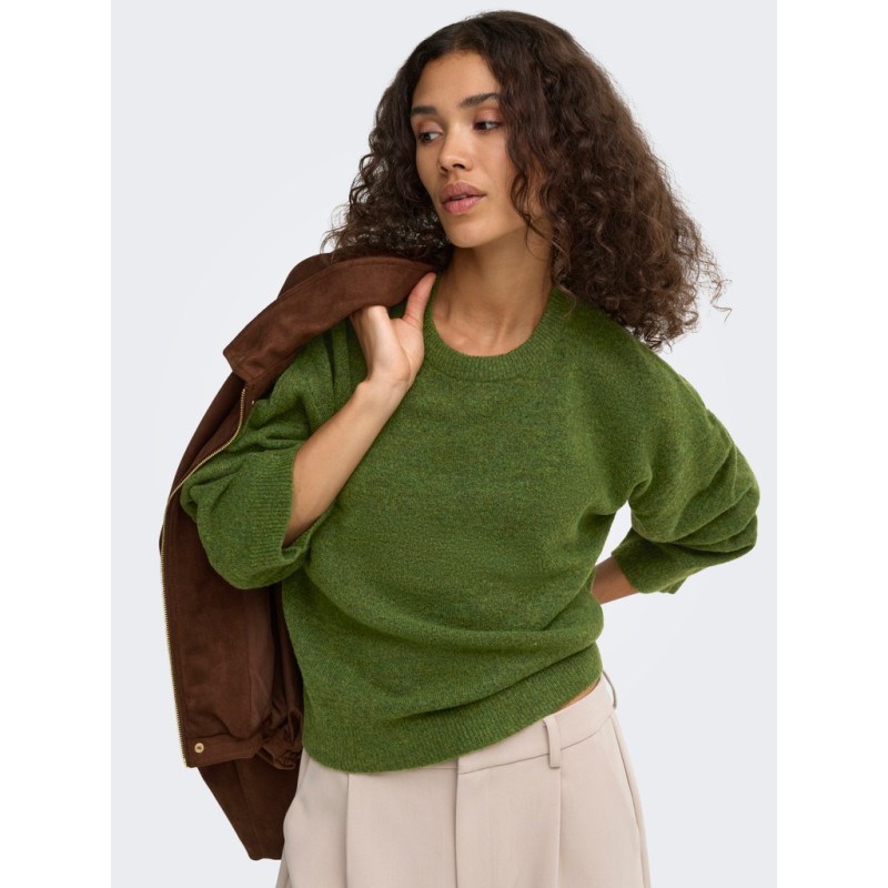 ONLY Simoni langærmet pullover - Forest Night Melange