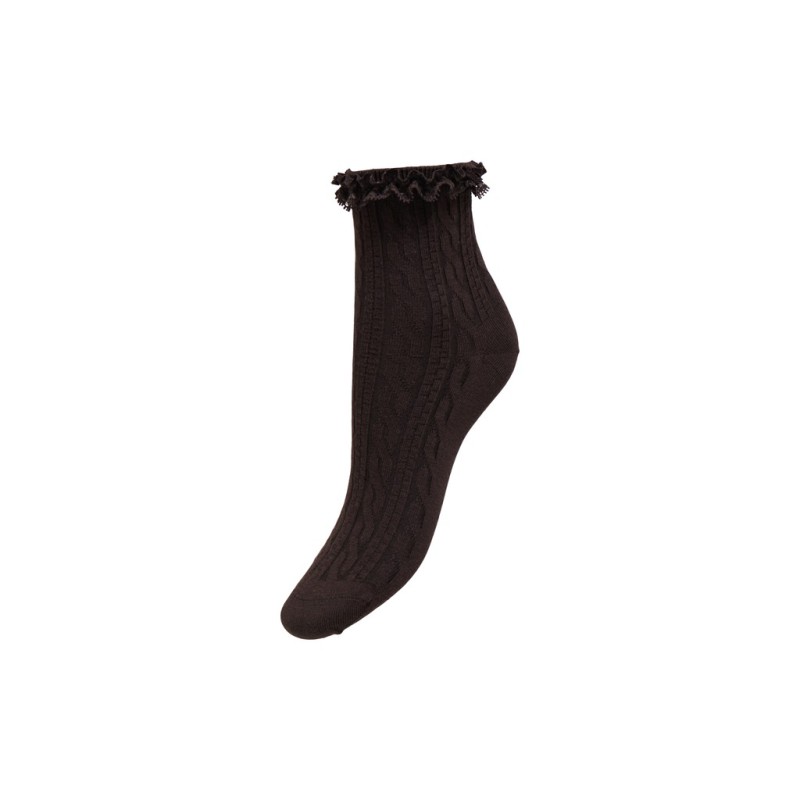 ONLY Olivia Strømper - Coffee Bean / CABLE & LACE