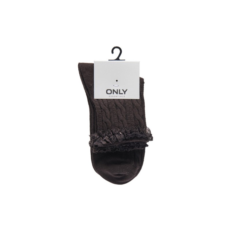 ONLY Olivia Strømper - Coffee Bean / CABLE & LACE