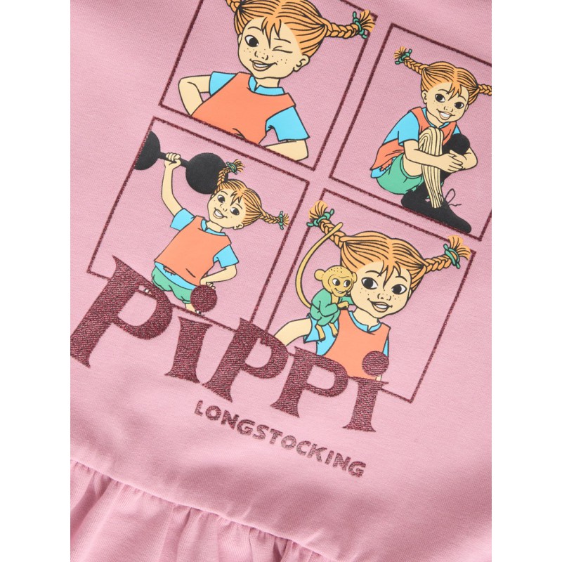 NAME IT MINI Asta Pippi sweat kjole - Lilas
