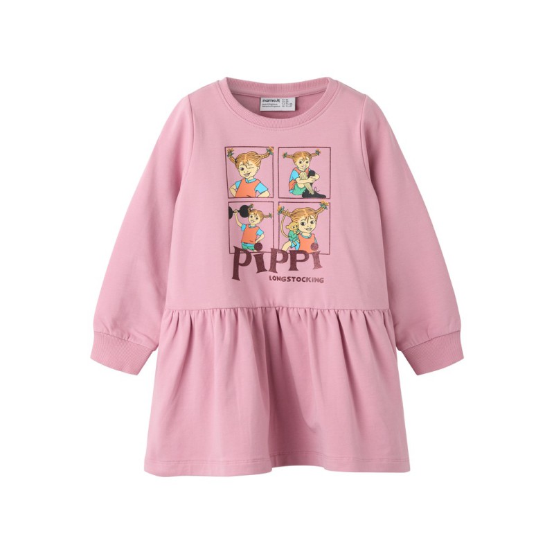 NAME IT MINI Asta Pippi sweat kjole - Lilas