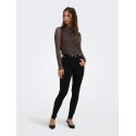 ONLY Erica mesh langærmet bluse - Coffee Bean / BLACK HEART