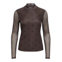 ONLY Erica mesh langærmet bluse - Coffee Bean / BLACK HEART