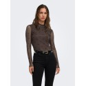 ONLY Erica mesh langærmet bluse - Coffee Bean / BLACK HEART