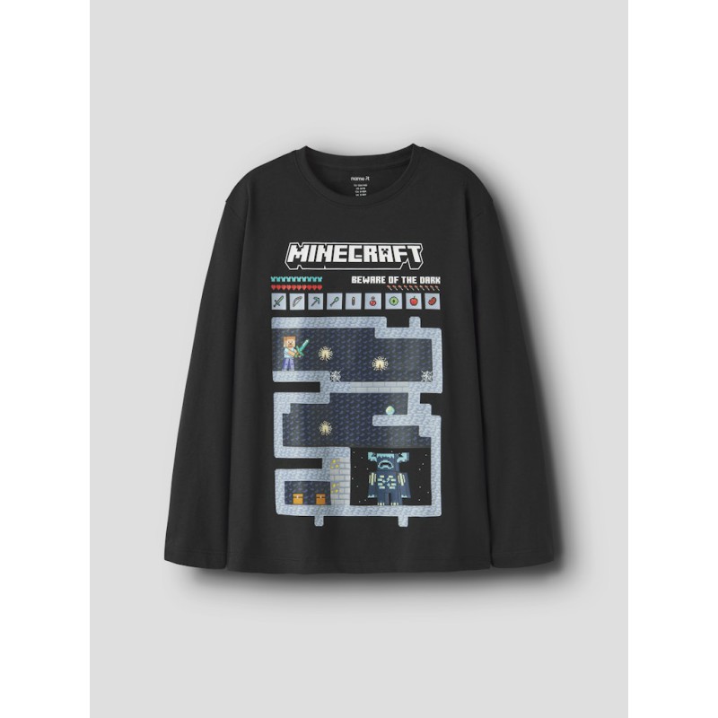 NAME IT KIDS Minecraft bluse - Black