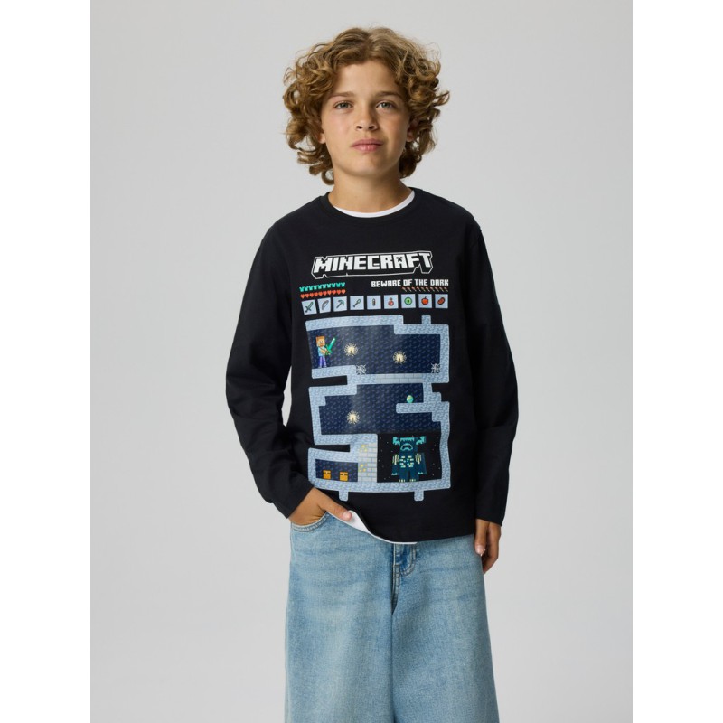NAME IT KIDS Minecraft bluse - Black
