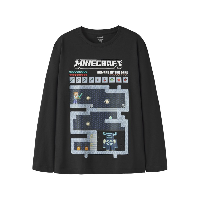 NAME IT KIDS Minecraft bluse - Black