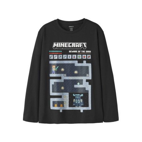 NAME IT KIDS Minecraft bluse - Black