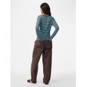 PIECES langærmet boatneck bluse - Blue Radiance / HOT FUDGE