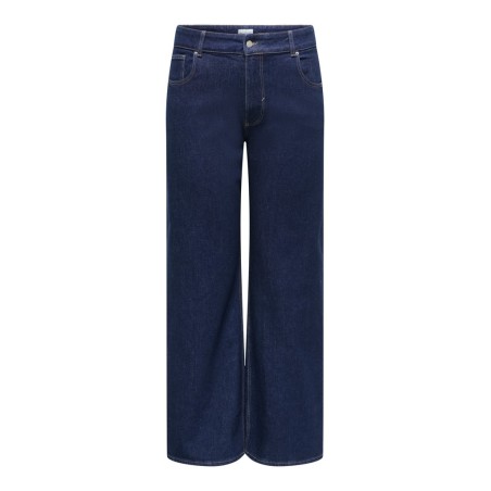 ONLY CARMAKOMA Juicy højtaljet brede jeans - Dark Blue Denim