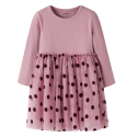 NAME IT MINI Nagina langærmet tulle kjole - Lilas