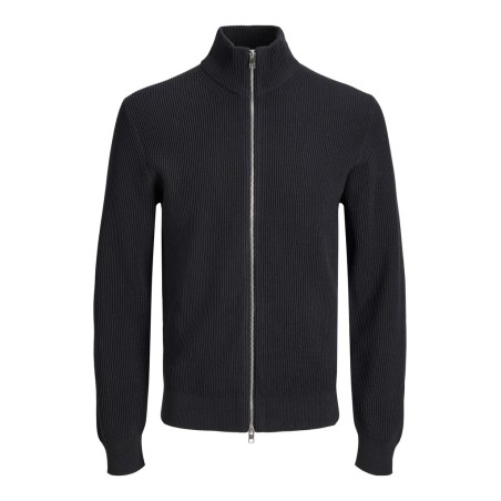 JACK & JONES PLUS Perfect strik lynlås cardigan - Sort