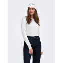ONLY Bamboo langærmet bluse - Cloud Dancer