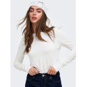 ONLY Bamboo langærmet bluse - Cloud Dancer