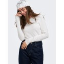 ONLY Bamboo langærmet bluse - Cloud Dancer