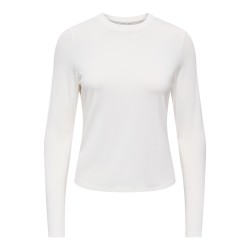 ONLY Bamboo langærmet bluse - Cloud Dancer