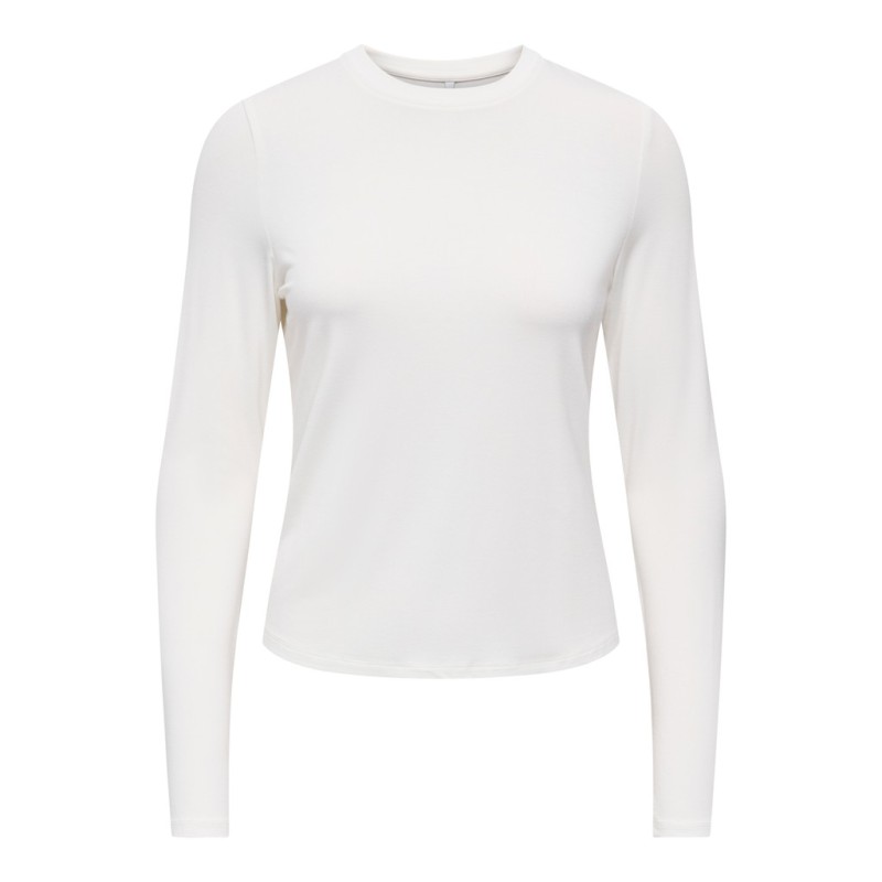 ONLY Bamboo langærmet bluse - Cloud Dancer