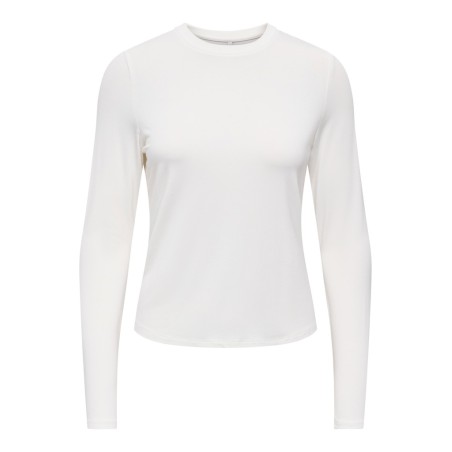 ONLY Bamboo langærmet bluse - Cloud Dancer
