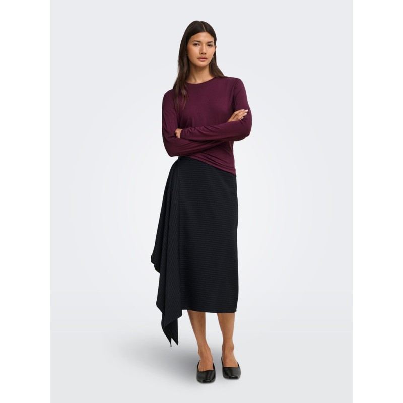 ONLY Bamboo langærmet bluse - Fig