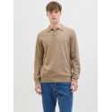 JJ REBEL Callum strik polo - Crockery / MELANGE