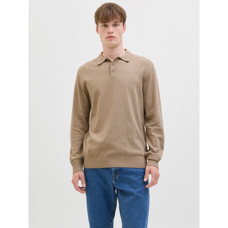 JJ REBEL Callum strik polo - Crockery / MELANGE