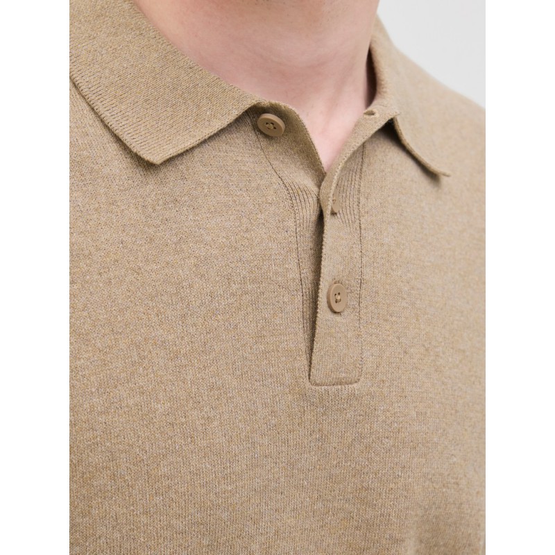 JJ REBEL Callum strik polo - Crockery / MELANGE